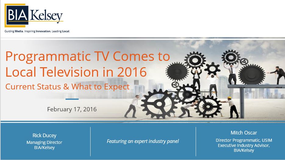 Programmatic  Comes To Local TV In 2016